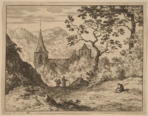 The Steeple by Allart van Everdingen, print, 1645-1656