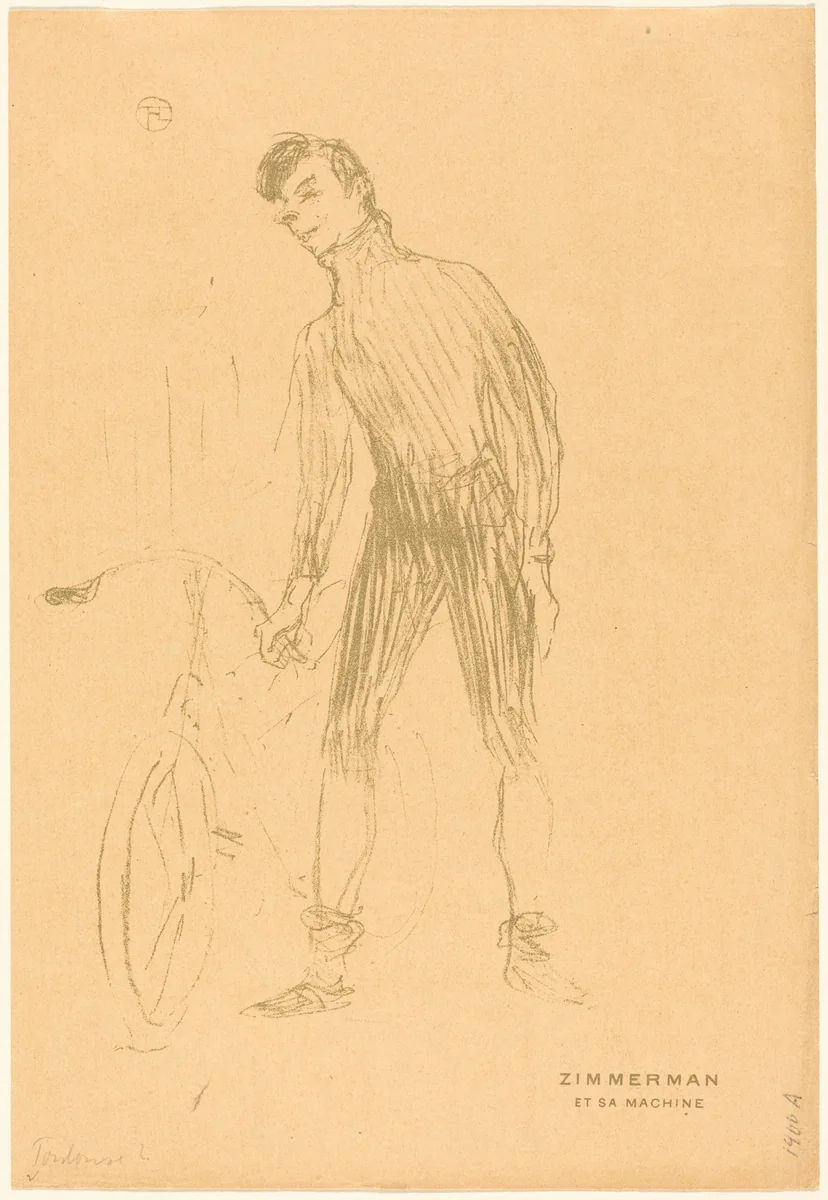 Zimmerman et sa machine (Zimmerman and His Machine) by Henri de Toulouse-Lautrec, print, 1895