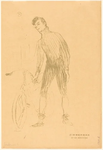 Zimmerman et sa machine (Zimmerman and His Machine) by Henri de Toulouse-Lautrec, print, 1895