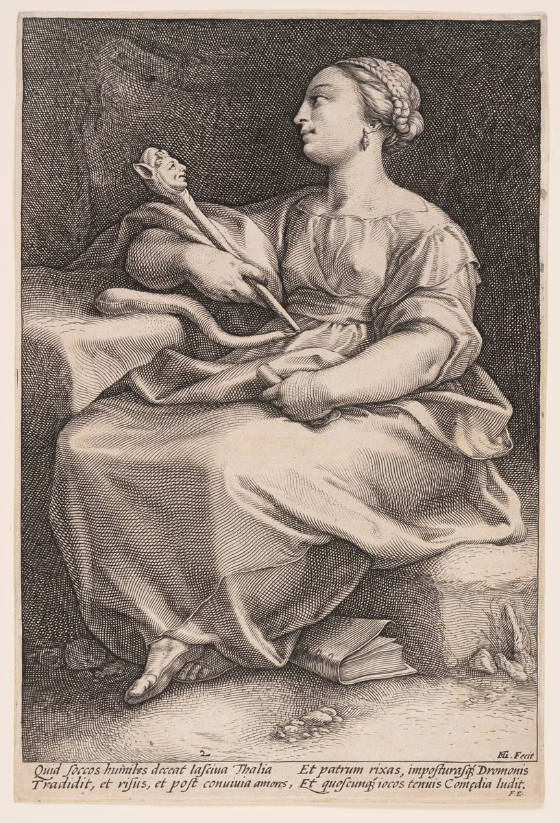 Thalia, The Muse of Comedy, from The Nine Muses by Hendrick Goltzius, print, 1592
