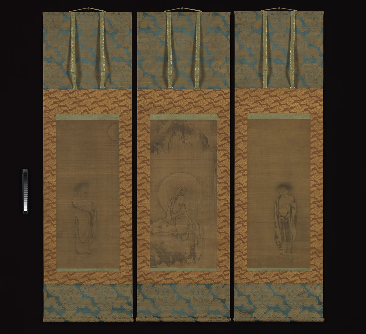 White-Robed Kannon, Kanzan, and Jittoku by Unidentified Artist, painting, 1300-1573