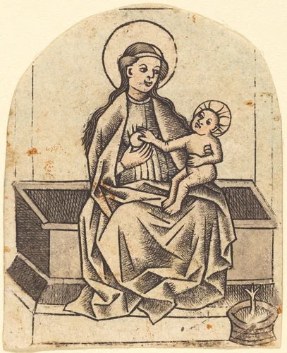 Madonna and Child by Master of the Dutuit Mount of Olives, print, 1460