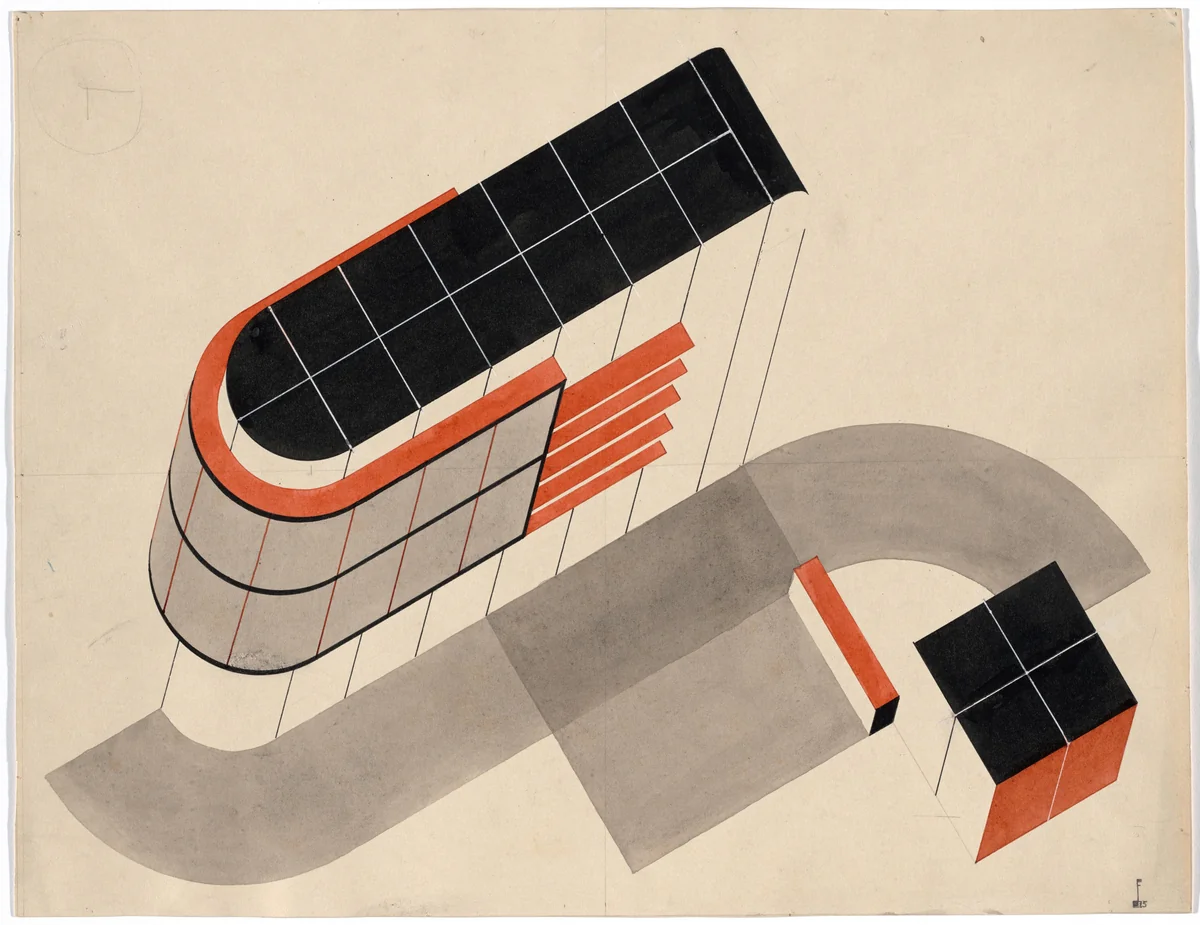 Untitled (study for building) by Fritz Schleifer, drawing, 1925