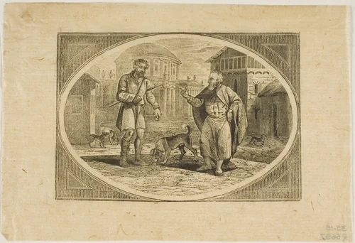 Fable: A Man Bitten by a Dog by Thomas Bewick, print, 1773-1828
