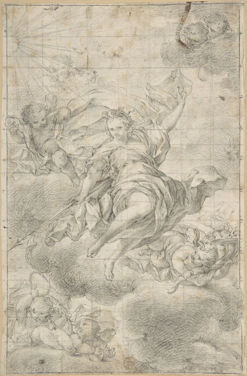 Design for a Ceiling Painting by anonymous, drawing, 1700-1800