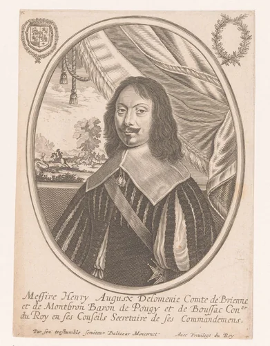 Portret van Henri-Auguste de Loménie de Brienne by anonymous, print, 1634-1668