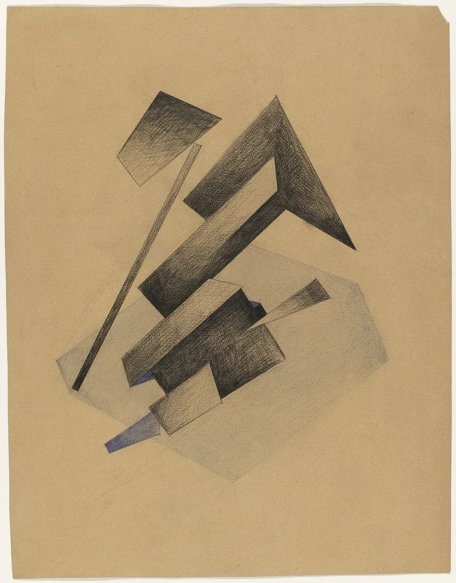 Abstract Composition by Olga Rozanova, drawing, 1916