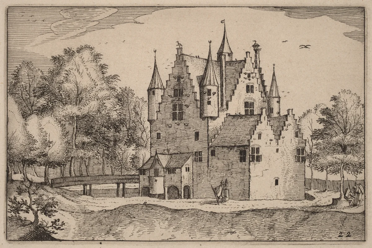A Castle by Claes Jansz Visscher, print, 1612