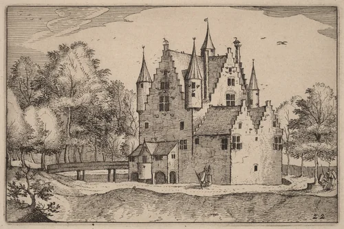 A Castle by Claes Jansz Visscher, print, 1612