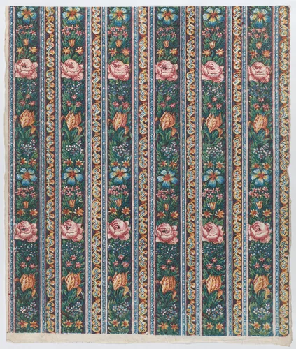 Sheet with a six borders with floral garlands by anonymous, print, 1775-1875