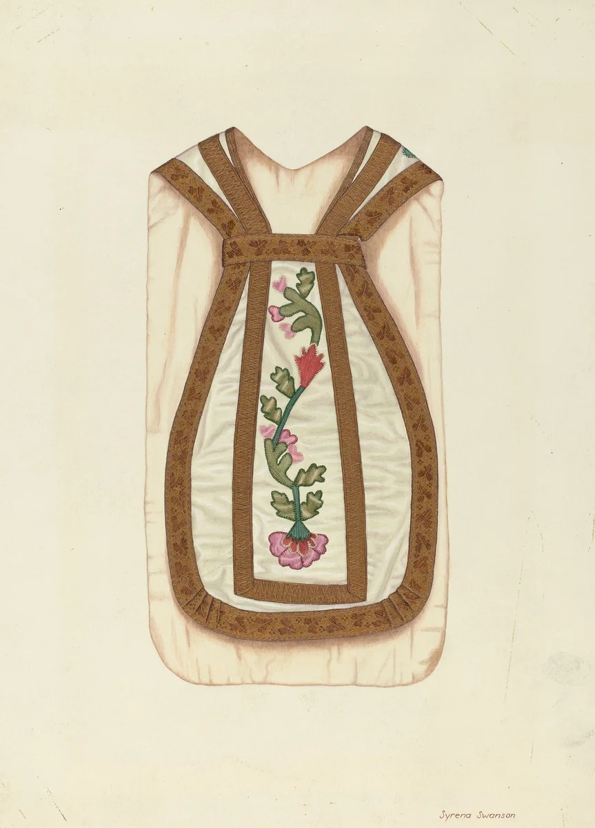 Ecclesiastical Vestment by Syrena Swanson, index of american design, 1937