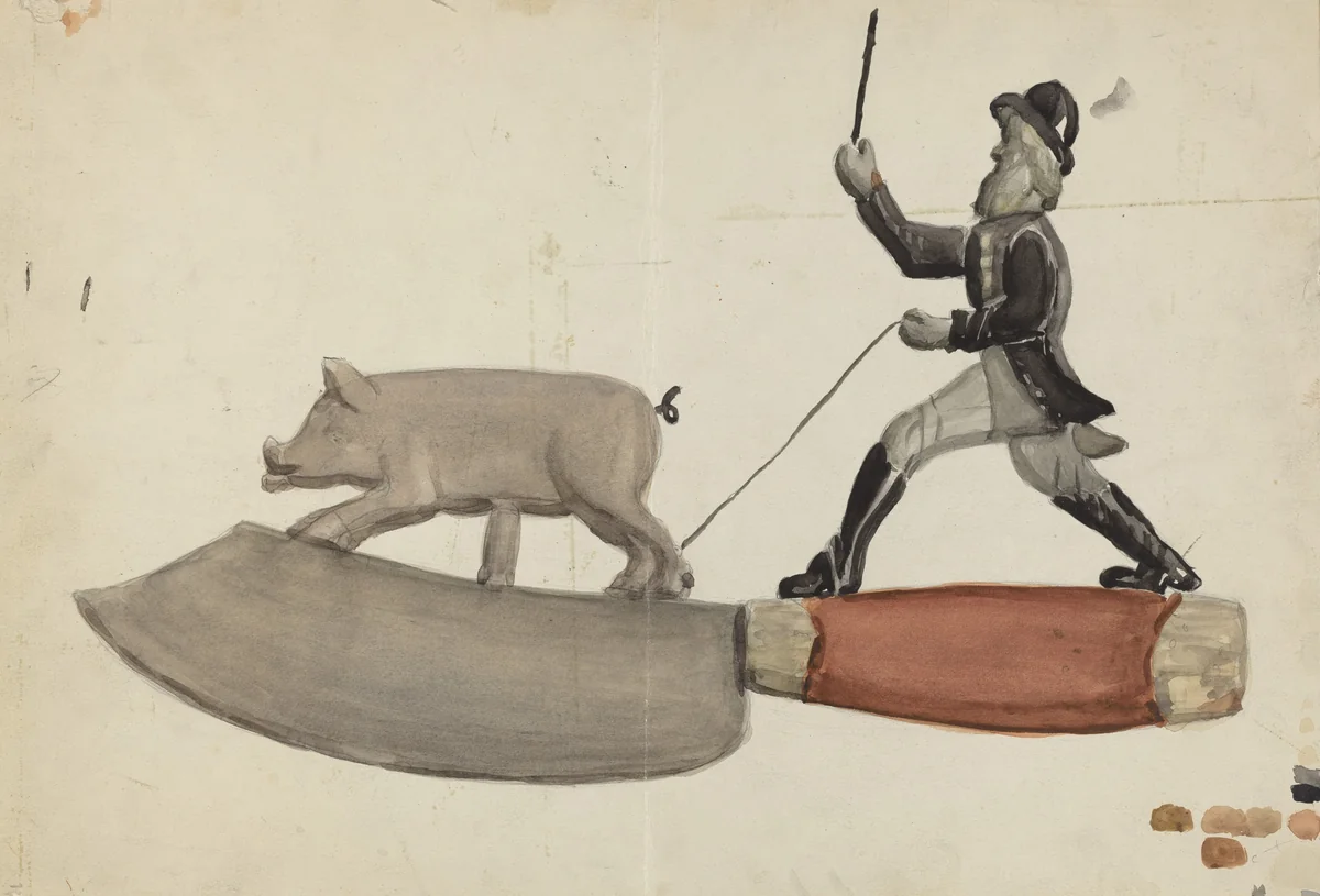 Sign by American 20th Century, index of american design, 1935-1942