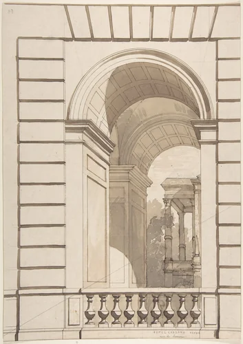 Design for Stable Arches, Hôtel Candamo by Jules-Edmond-Charles Lachaise, drawing, 1868-1878