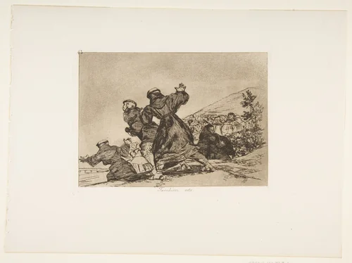 Plate 43 from "The Disasters of War" (Los Desastres de la Guerra): 'This too' (Tambien esto) by Goya, print, 1863