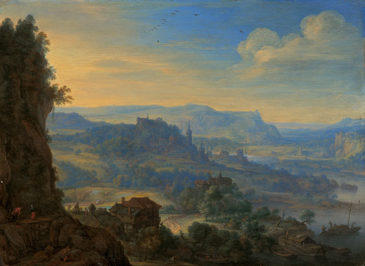 Imaginary River Landscape by Herman Saftleven, painting, 1670