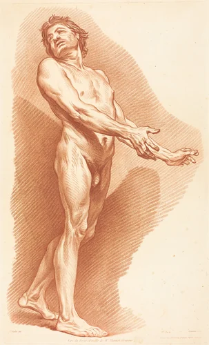 Academy (642) by Gilles-Antoine Demarteau; Carle Van Loo, print, 1750-1802