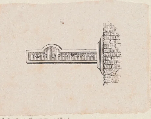 Vignet met een uithangbord aan een muur by Isaac Weissenbruch, print, 1836-1912