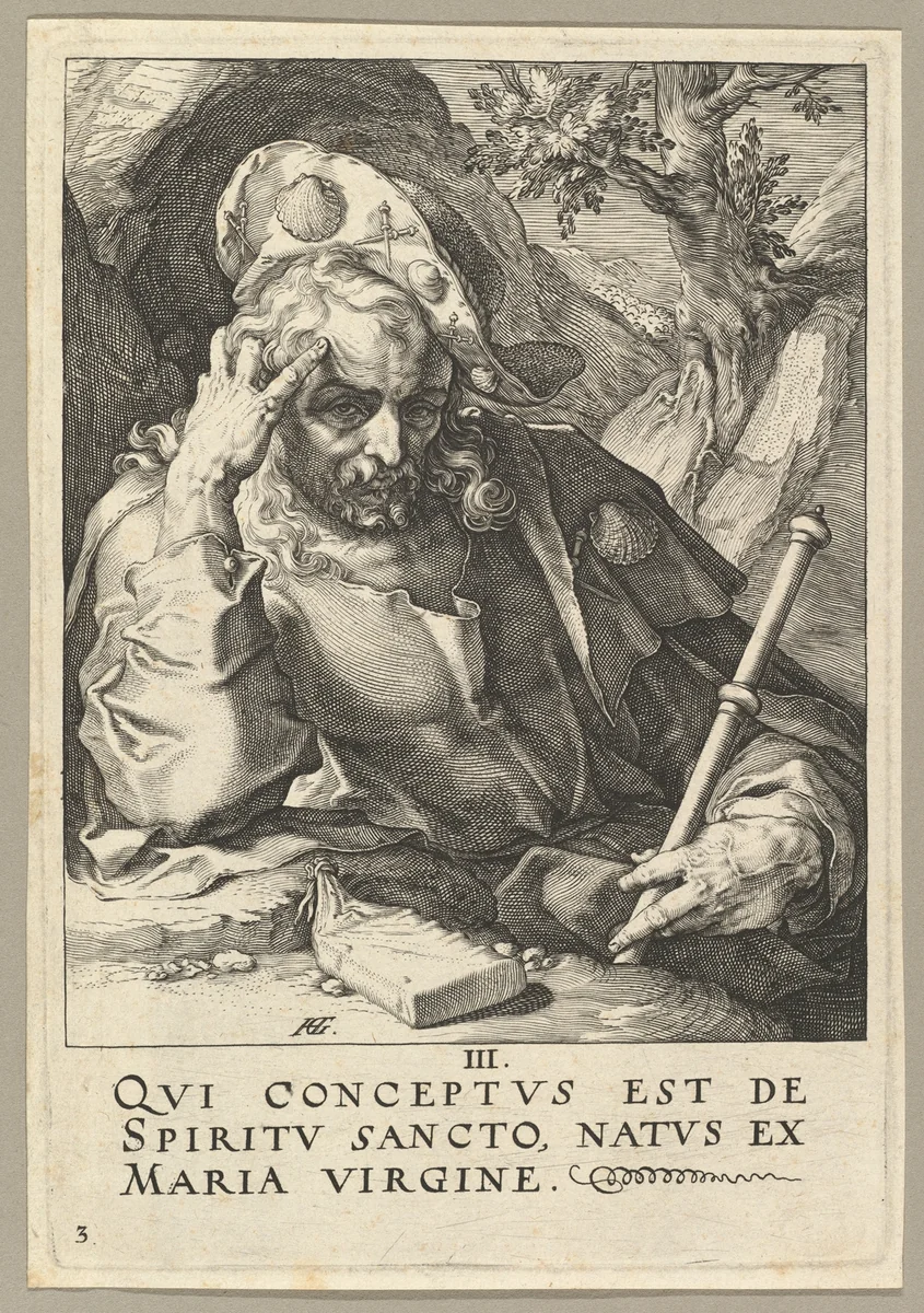 St. James the Great, from "Christ, the Apostles and St. Paul with the Creed" by Hendrick Goltzius, print, 1584-1594