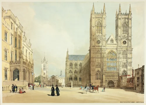 Westminster Abbey, Hospital and Company, plate seven from Original Views of London as It Is by Thomas Shotter Boys, print, 1842