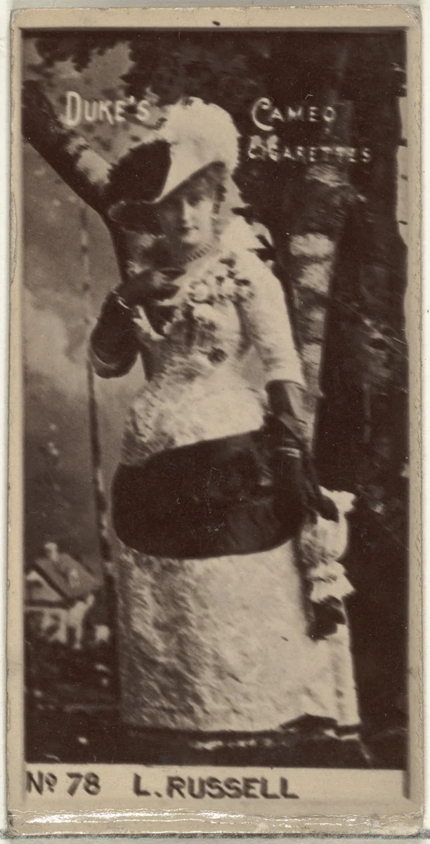 Card Number 78, Lillian Russell, from the Actors and Actresses series (N145-4) issued by Duke Sons & Co. to promote Cameo Cigarettes by W. Duke, Sons & Co., photograph, 1880-1889