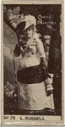 Card Number 78, Lillian Russell, from the Actors and Actresses series (N145-4) issued by Duke Sons & Co. to promote Cameo Cigarettes by W. Duke, Sons & Co., photograph, 1880-1889