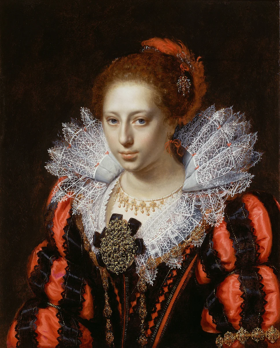 Portrait of a Young Lady by Paulus Moreelse, painting, 1615-1625