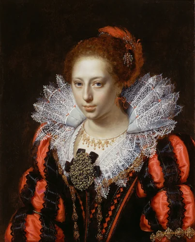 Portrait of a Young Lady by Paulus Moreelse, painting, 1615-1625