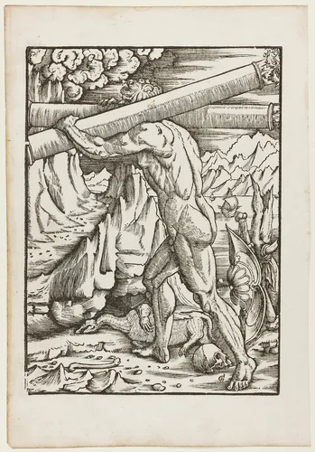 The Labors of Hercules: The Pillars of Hercules by Gabriel Salmon, print, 1523-1533