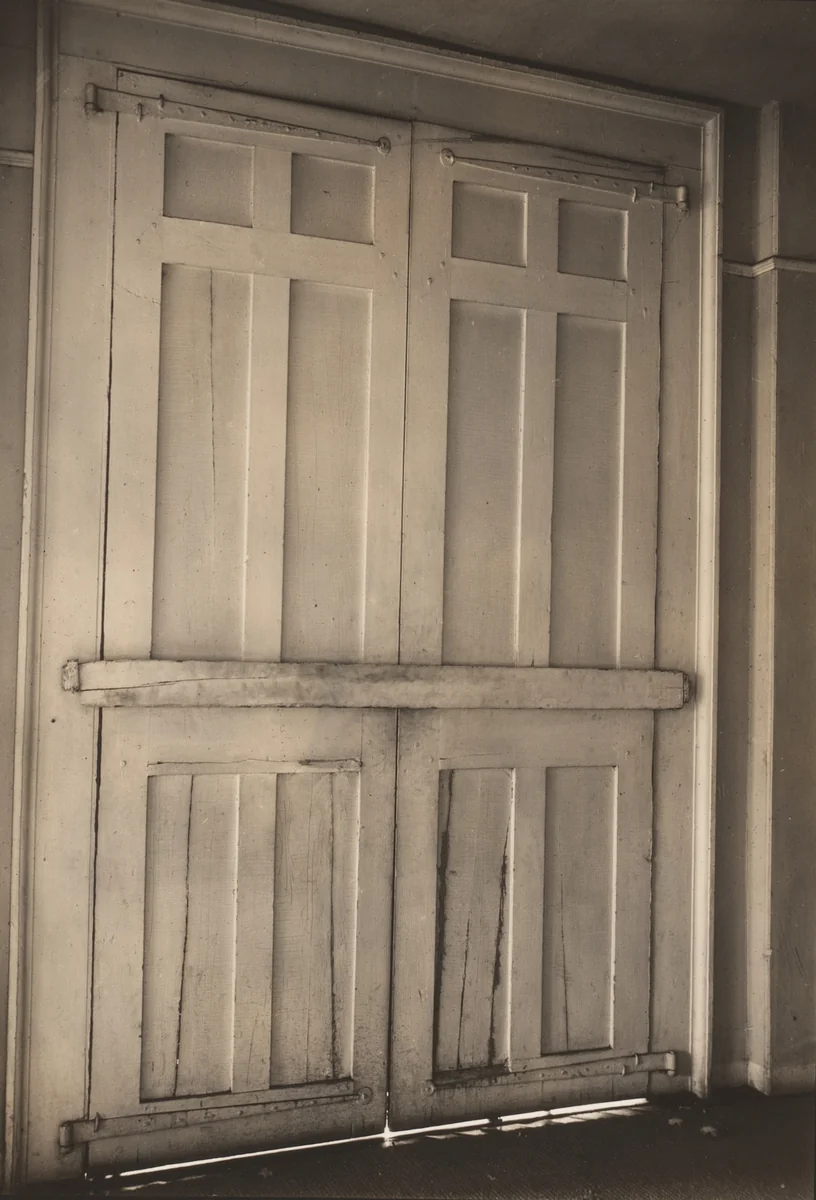 Barred Door, Rocky Hill Meeting House by Clifton Johnson, photograph, 1910