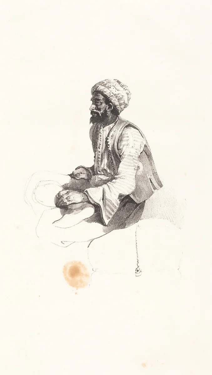 Seated Turk by Nicolas Toussaint Charlet, print, 1825