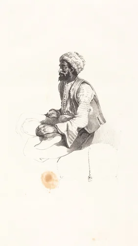 Seated Turk by Nicolas Toussaint Charlet, print, 1825