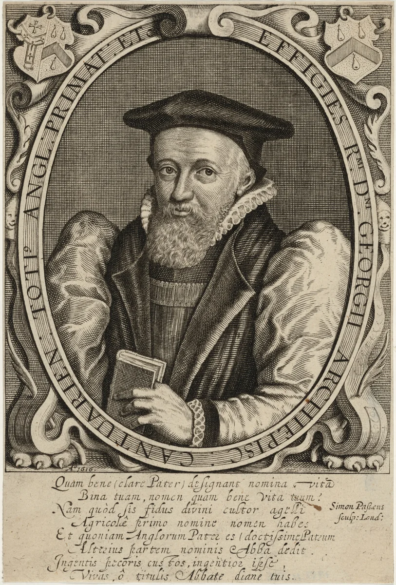 Abbot George, Archbishop of Canterbury by Simon van de Passe, print, 1595-1647
