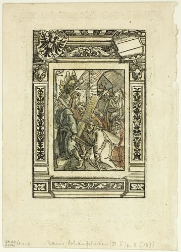 Christ Bearing the Cross (recto) and Decorative Border (verso) from Das Leiden Jesu Christi, plate three from Woodcuts from Books of the XVI Century by Hans Leonhard Schäuffelein, print, 1515