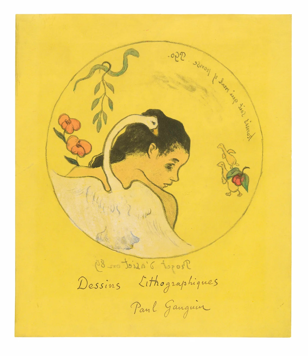 Projet d’assiette (Leda) (Design for a Plate [Leda]), frontispiece from the Volpini Suite by Paul Gauguin, print, 1889
