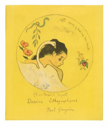 Projet d’assiette (Leda) (Design for a Plate [Leda]), frontispiece from the Volpini Suite by Paul Gauguin, print, 1889