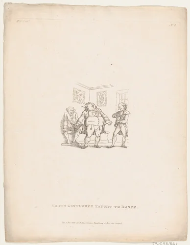 Grown Gentlemen Taught to Dance by Henry William Bunbury, print, 1803