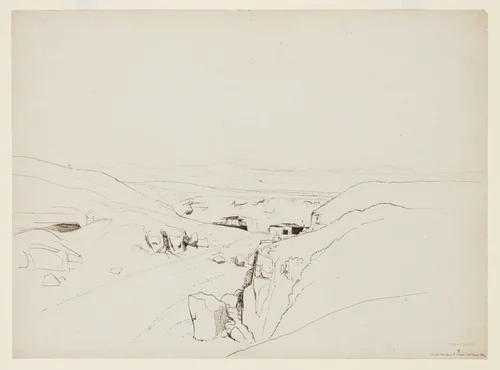 View of the Quarries at Cervara by Théodore Caruelle d' Aligny, drawing, 1834