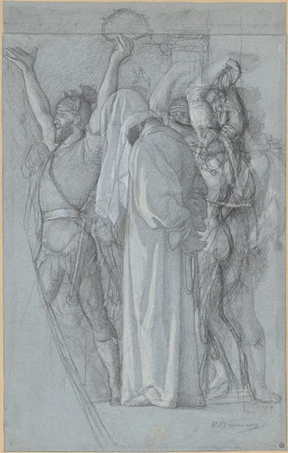 The Mocking of Christ by Victor-François-Eloi Biennourry, drawing, 1852