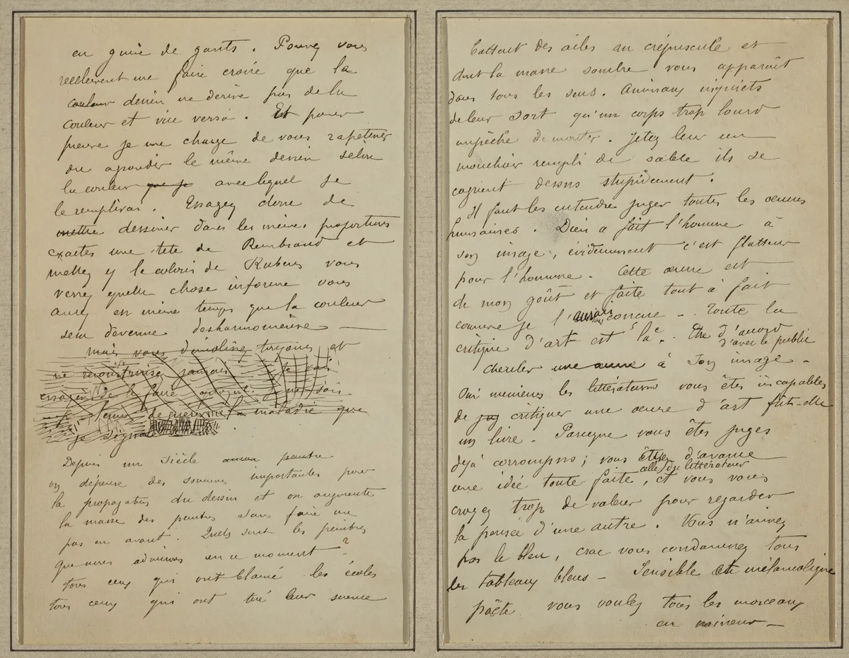 Manuscript Pages [verso] by Paul Gauguin, drawing, 1884-1888