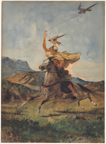 The Falconer by Eugène Fromentin, drawing, 1859-1869