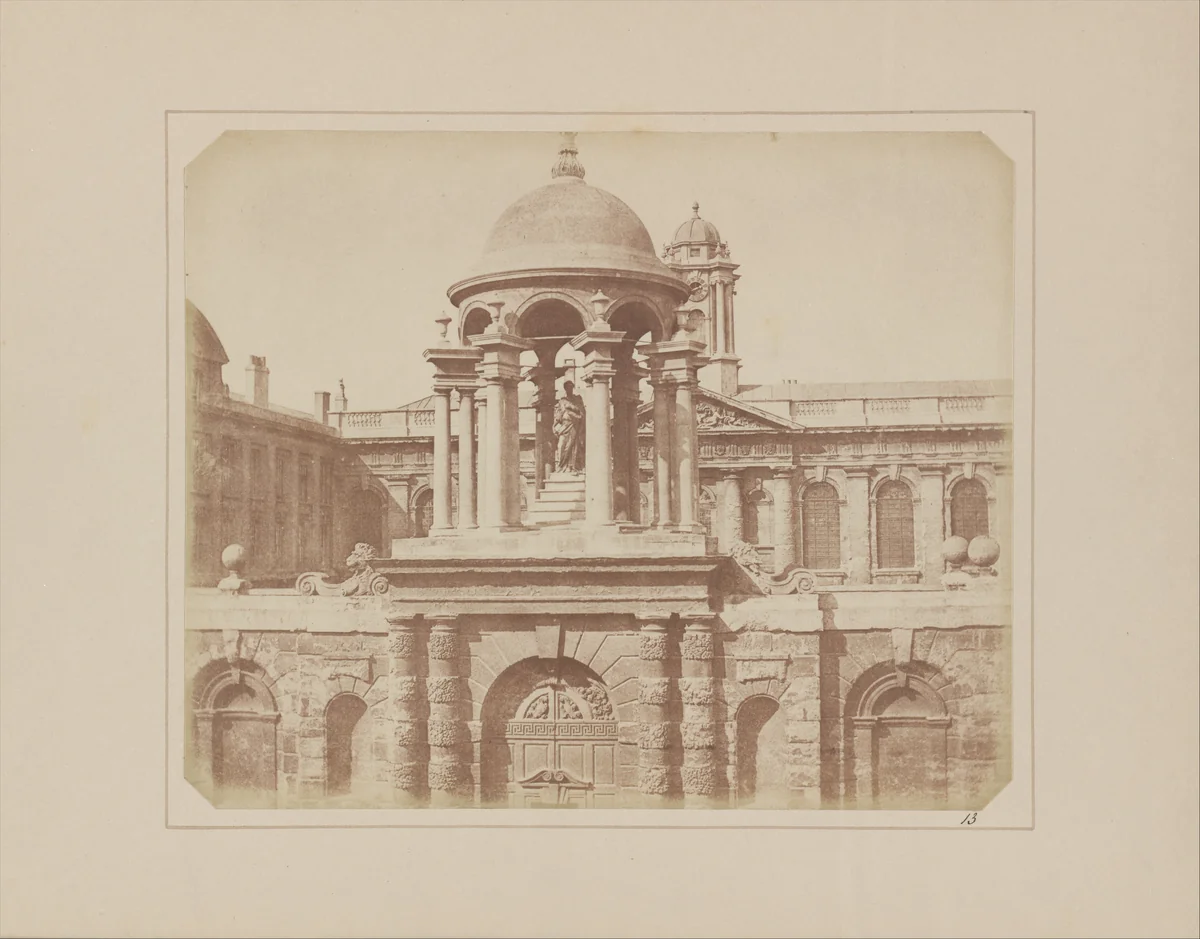 Entrance Gateway, Queen's College, Oxford by William Henry Fox Talbot, photograph, 1843-1845