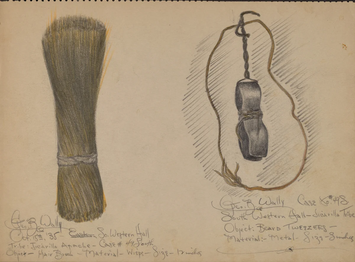 Hairbrush and Beard Tweezers by George B. Wally, index of american design, 1935