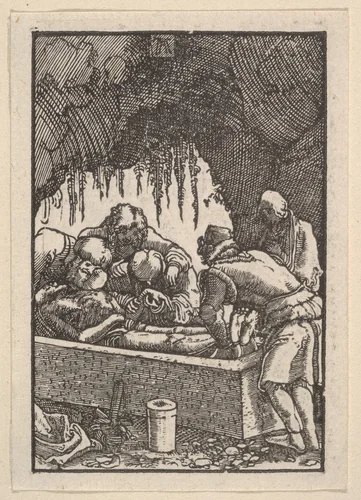 The Entombment, from "The Fall and Salvation of Mankind Through the Life and Passion of Christ" by Albrecht Altdorfer, print, 1508-1518