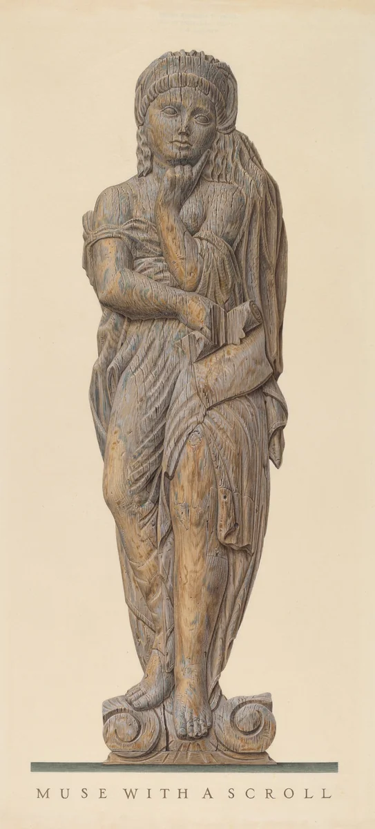 Muse with a Scroll by John Matulis, index of american design, 1938
