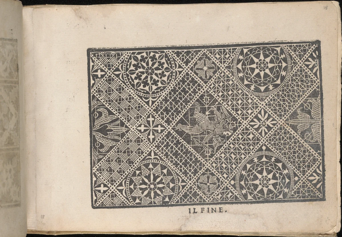 Fiori di Ricami Nuovamente Posti in Luce, page 18 (recto) by Matteo Florimi, book, 1591