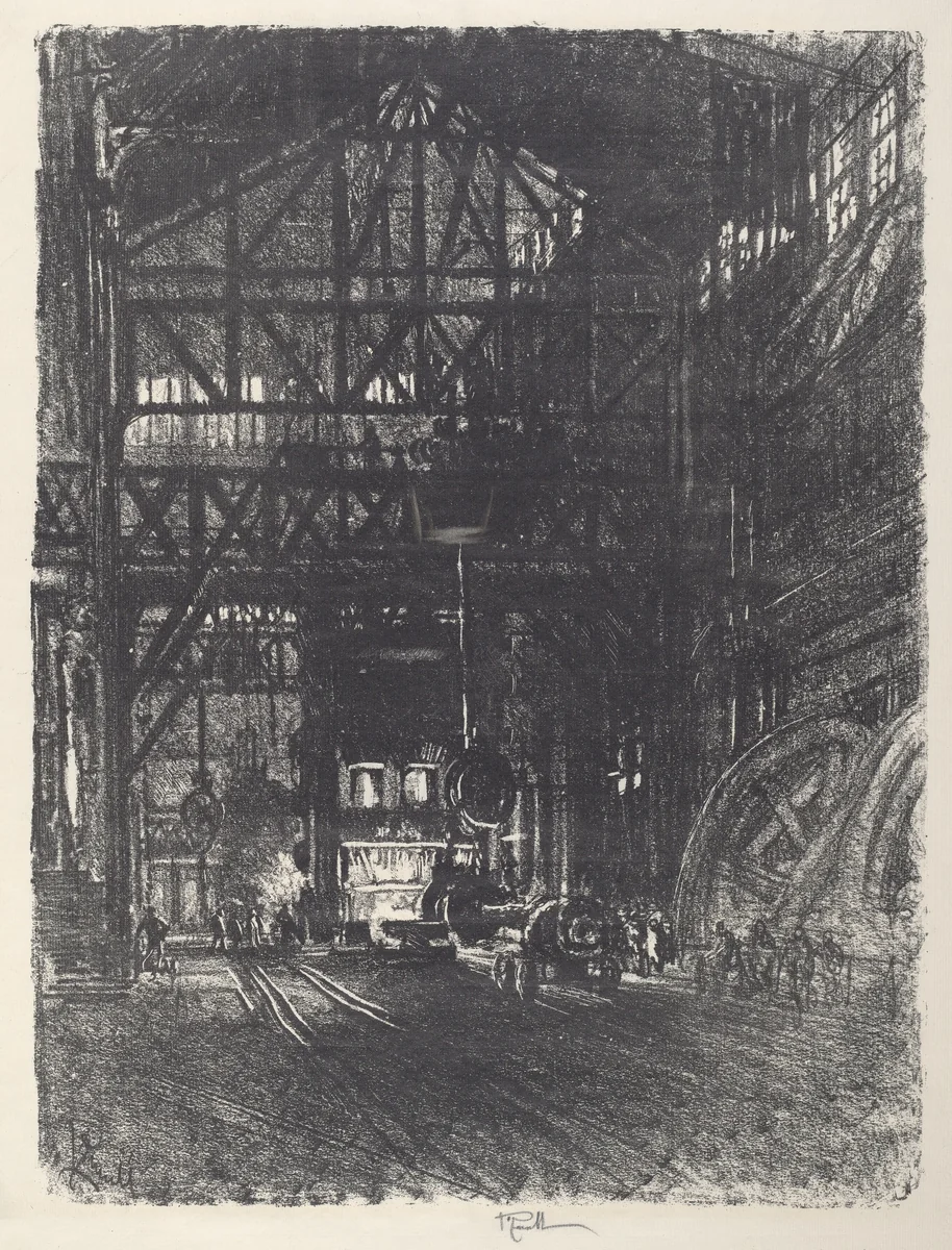 The Armour Plate Press by Joseph Pennell, print, 1917