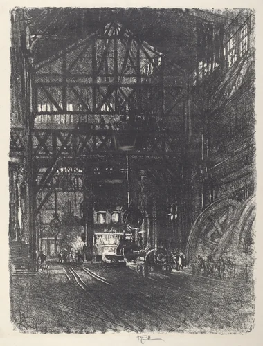 The Armour Plate Press by Joseph Pennell, print, 1917