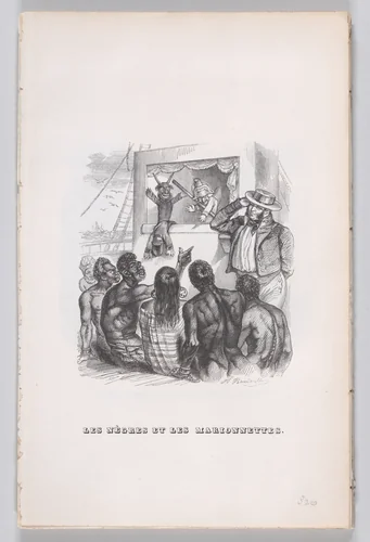 The Negroes and the Puppets, from "The Complete Works of Béranger" by J. J. Grandville, print, 1836