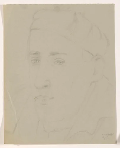 Zelfportret: B-1-1, 3 februari by Cor van Teeseling, drawing, 1942