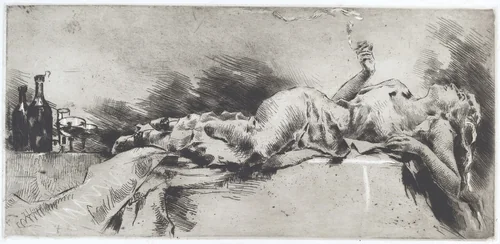 Intoxication (Ebbrezza) by Luigi Conconi, print, 1888